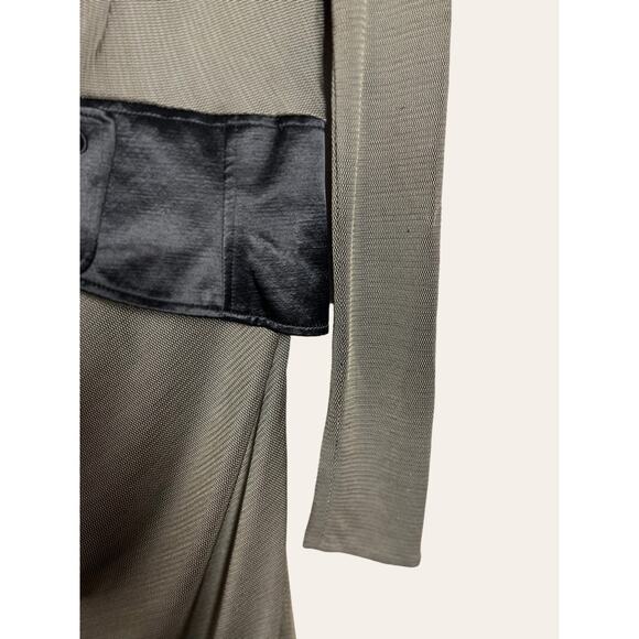 Alexander Wang Olive Green Draped Corset Long Sleeve Midi Dress Size 4 - Picture 6 of 11